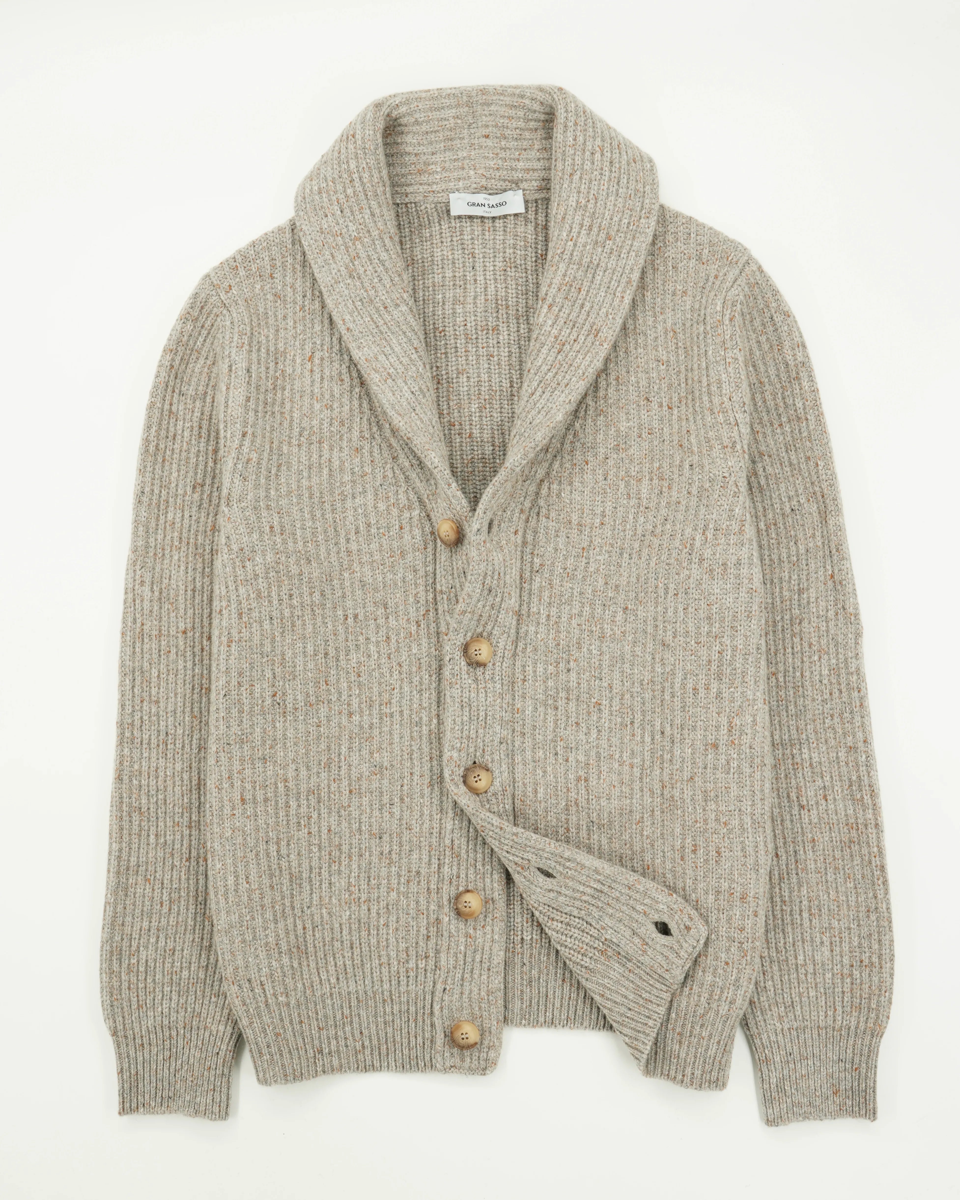 Gran Sasso Shawl Cardigan Wool Cashmere Warm Grey