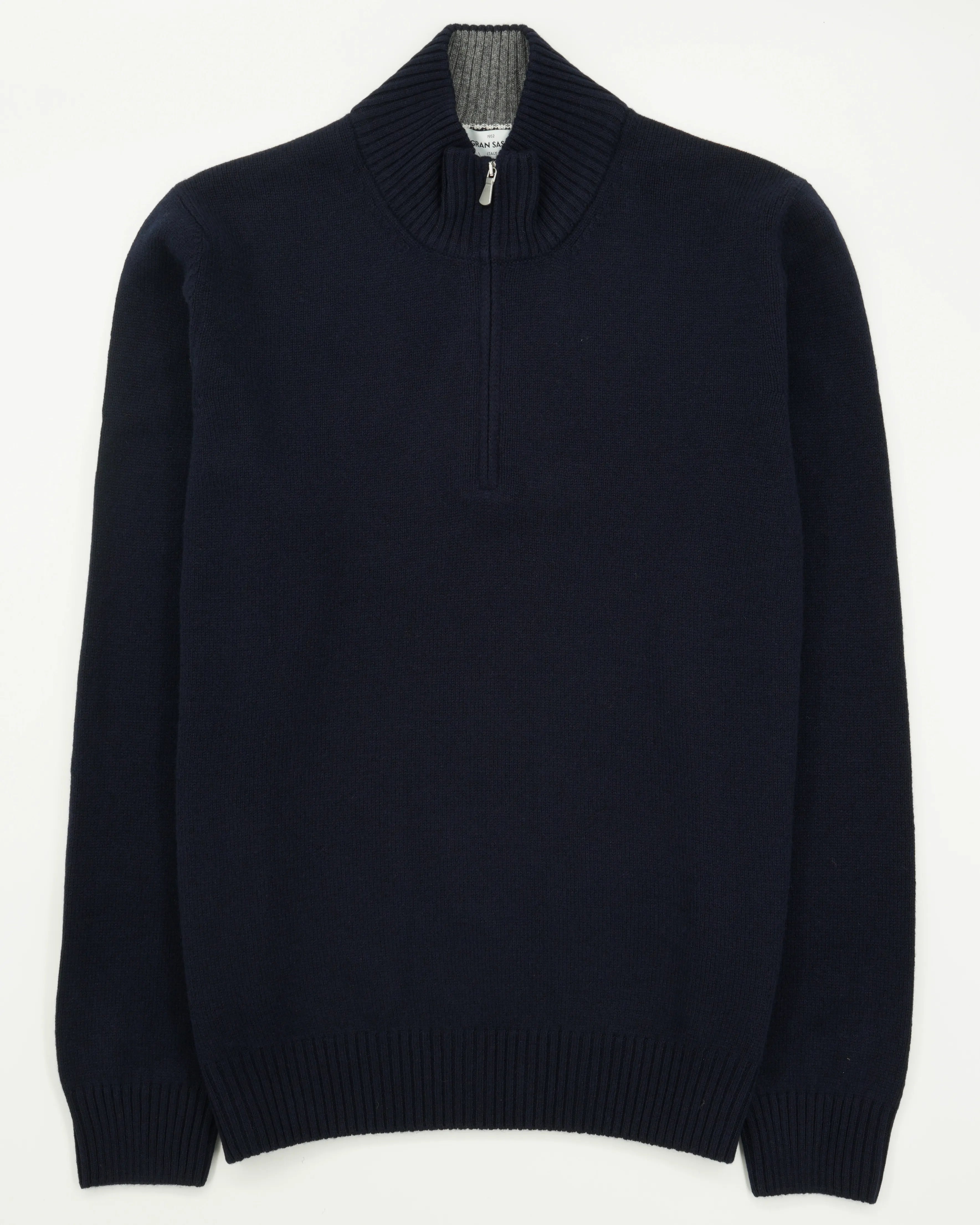 Gran Sasso Half Zip Wool Cashmere Navy