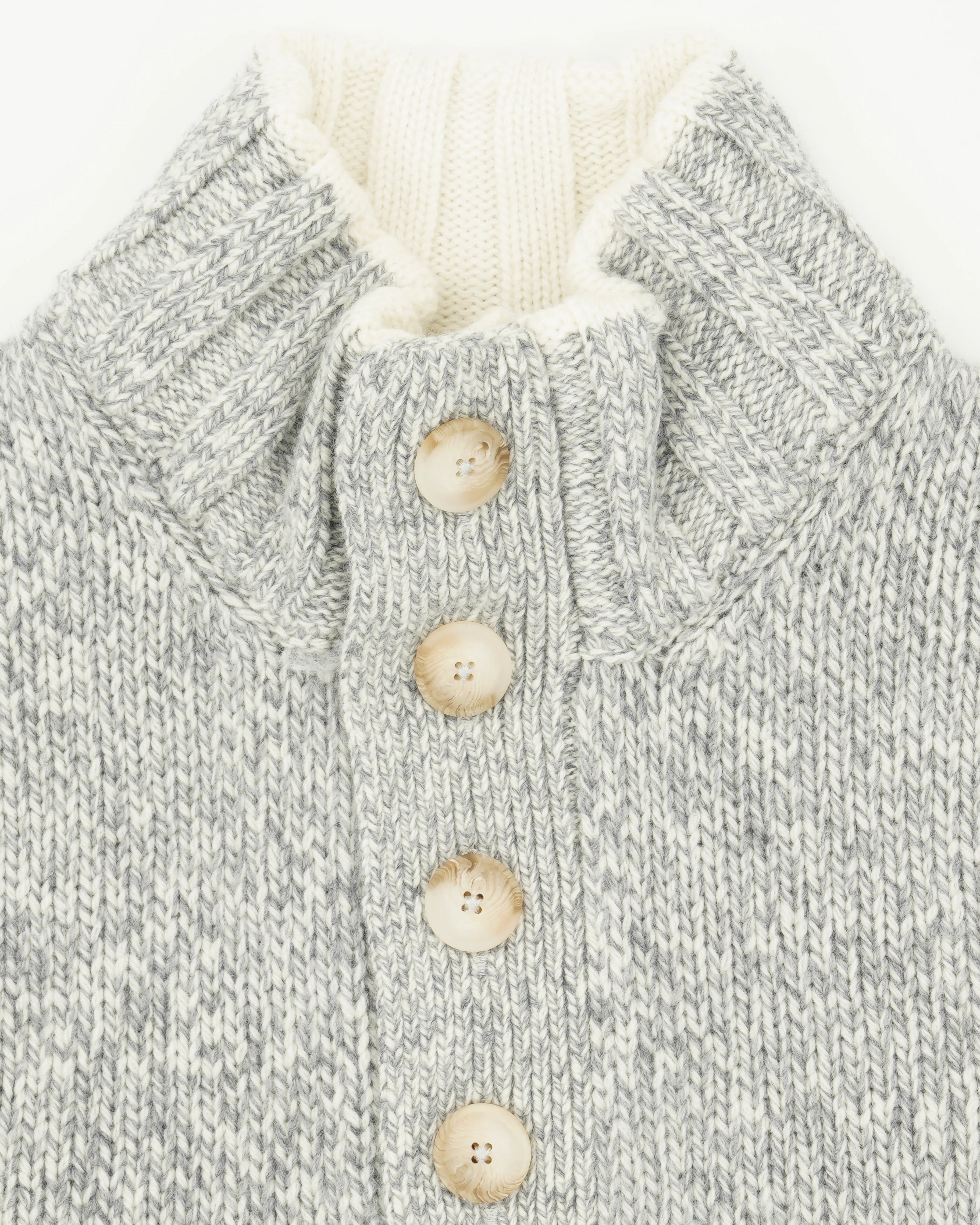 Gran Sasso Stand Collar Geelong Melange Grey