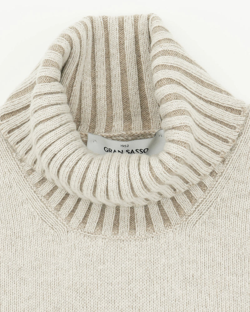 Gran Sasso Turtleneck Wool Cashmere Beige