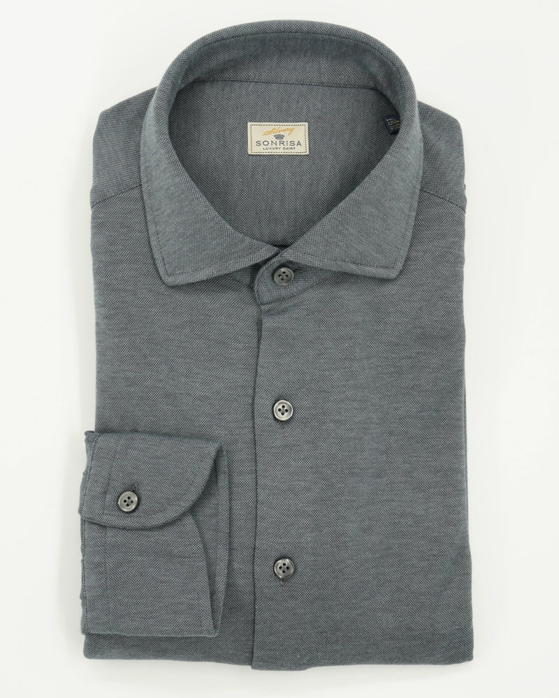 Sonrisa Shirt Cotton Lyocell Stretch Jersey Grey