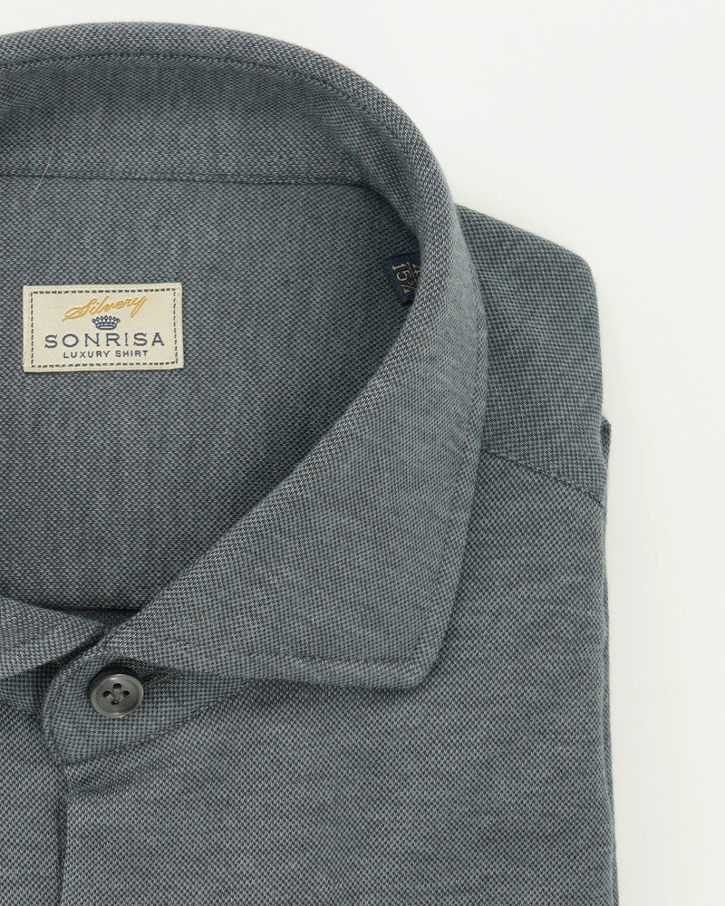 Sonrisa Shirt Cotton Lyocell Stretch Jersey Grey