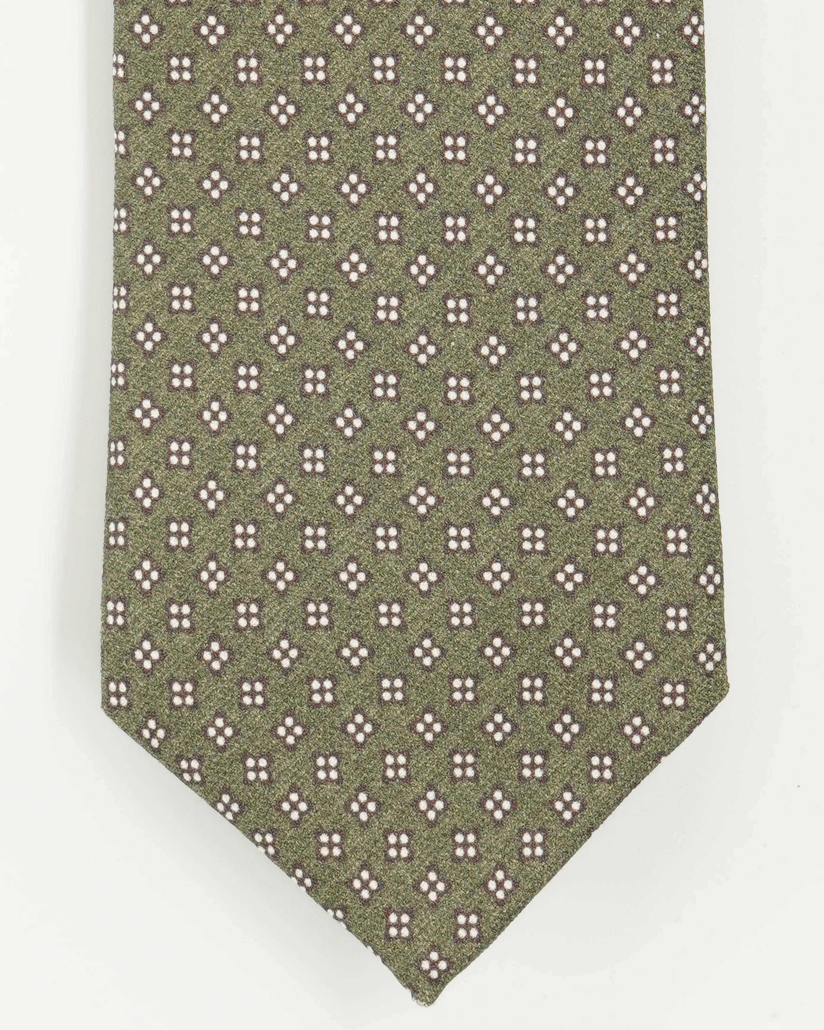 Altea Tie 8cm Pure Silk Patterned Green