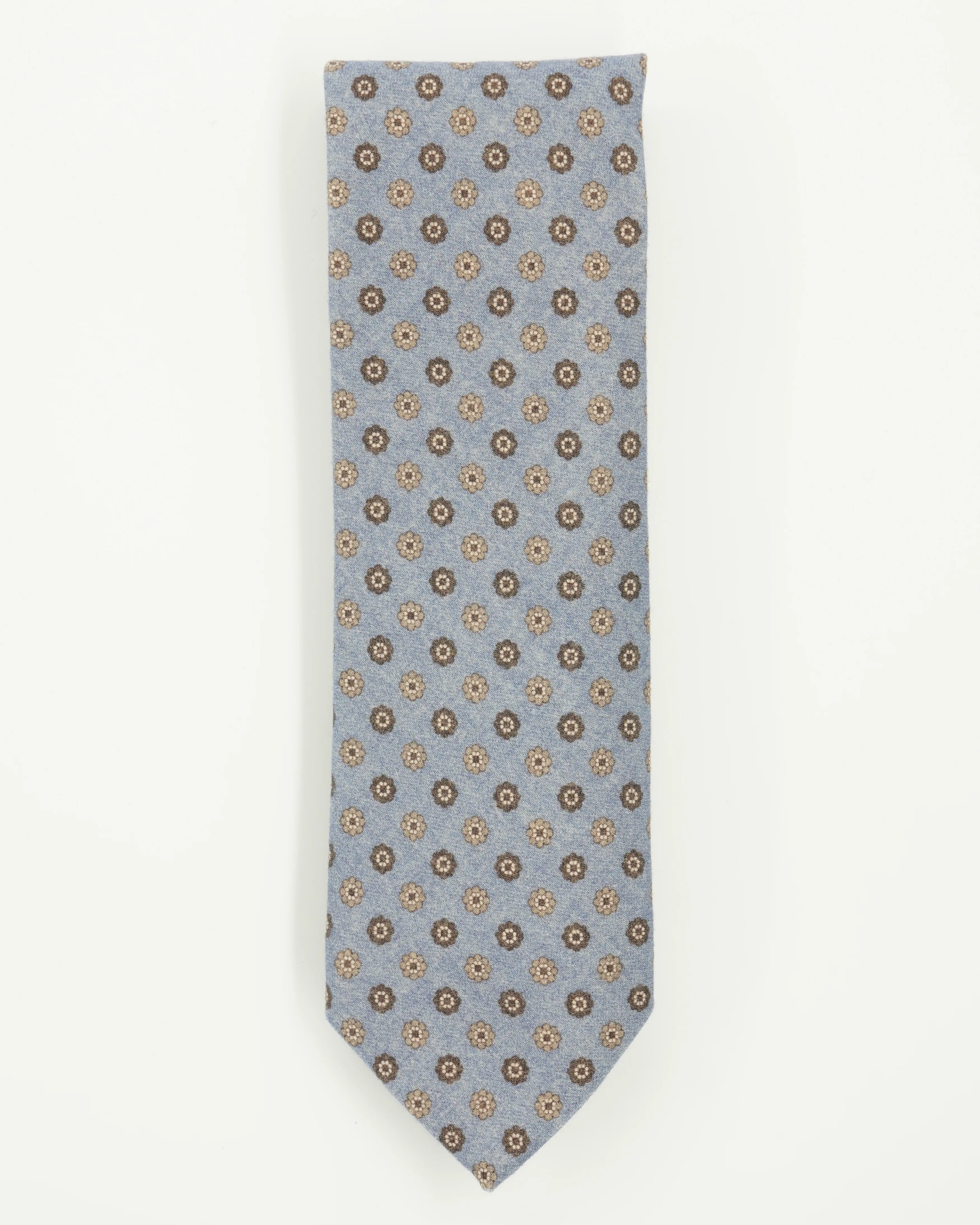 Altea Tie 8cm Wool Cashmere Floral Blue