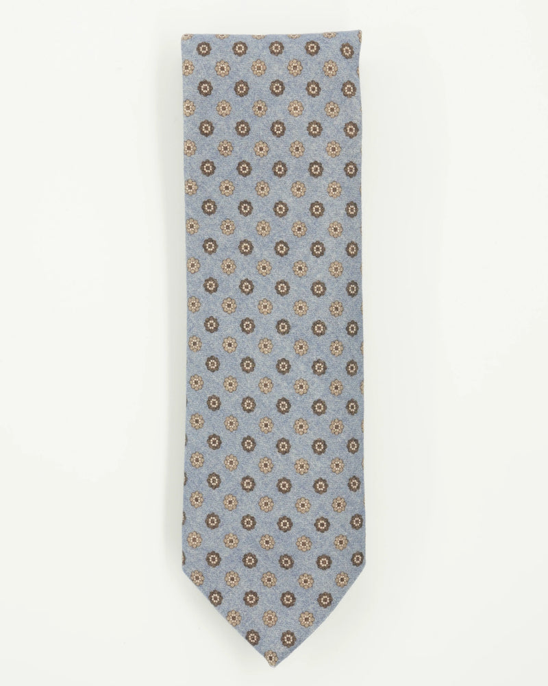 Altea Tie 8cm Wool Cashmere Floral Blue