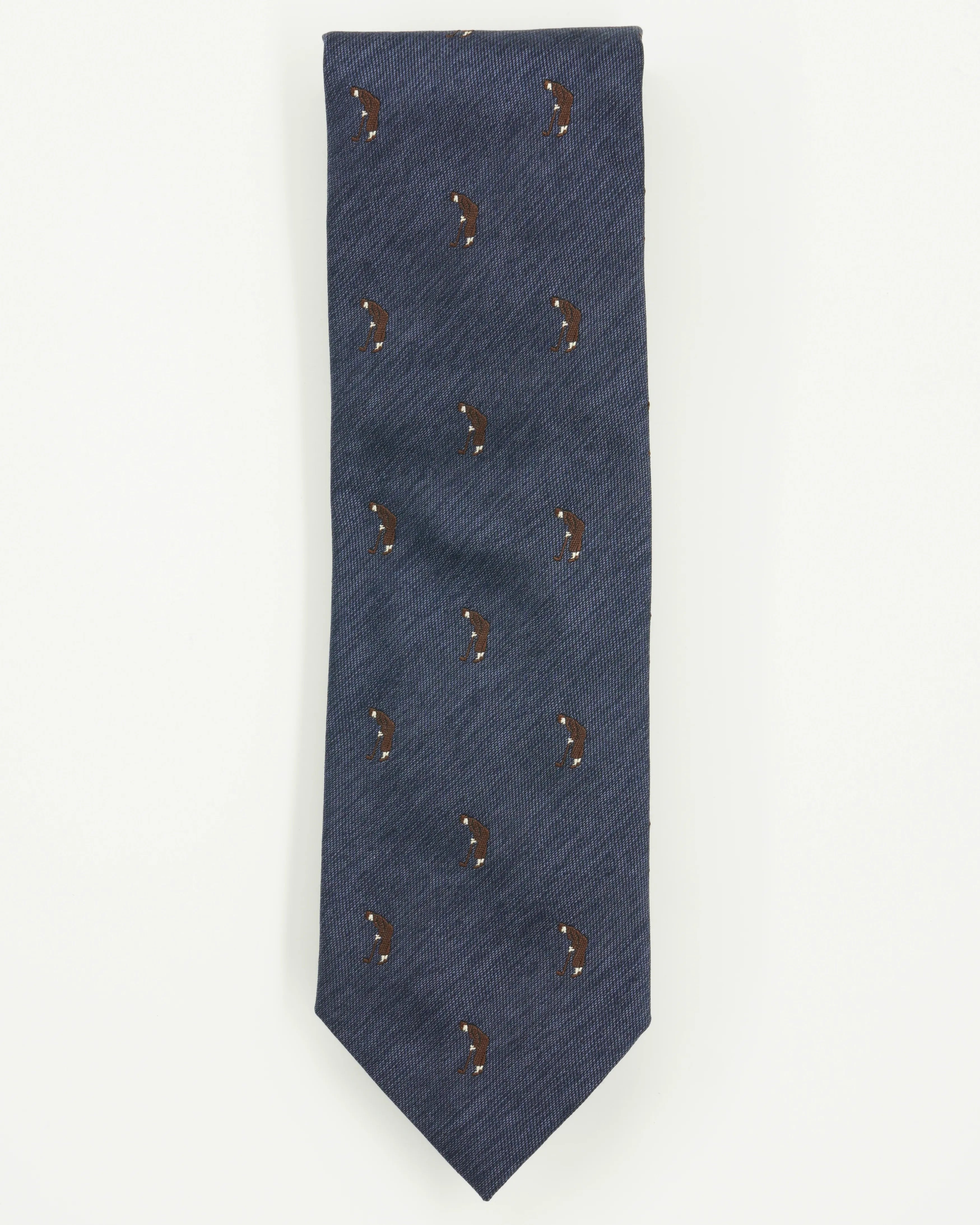 Altea Tie 8cm Silk Cotton Golf Navy
