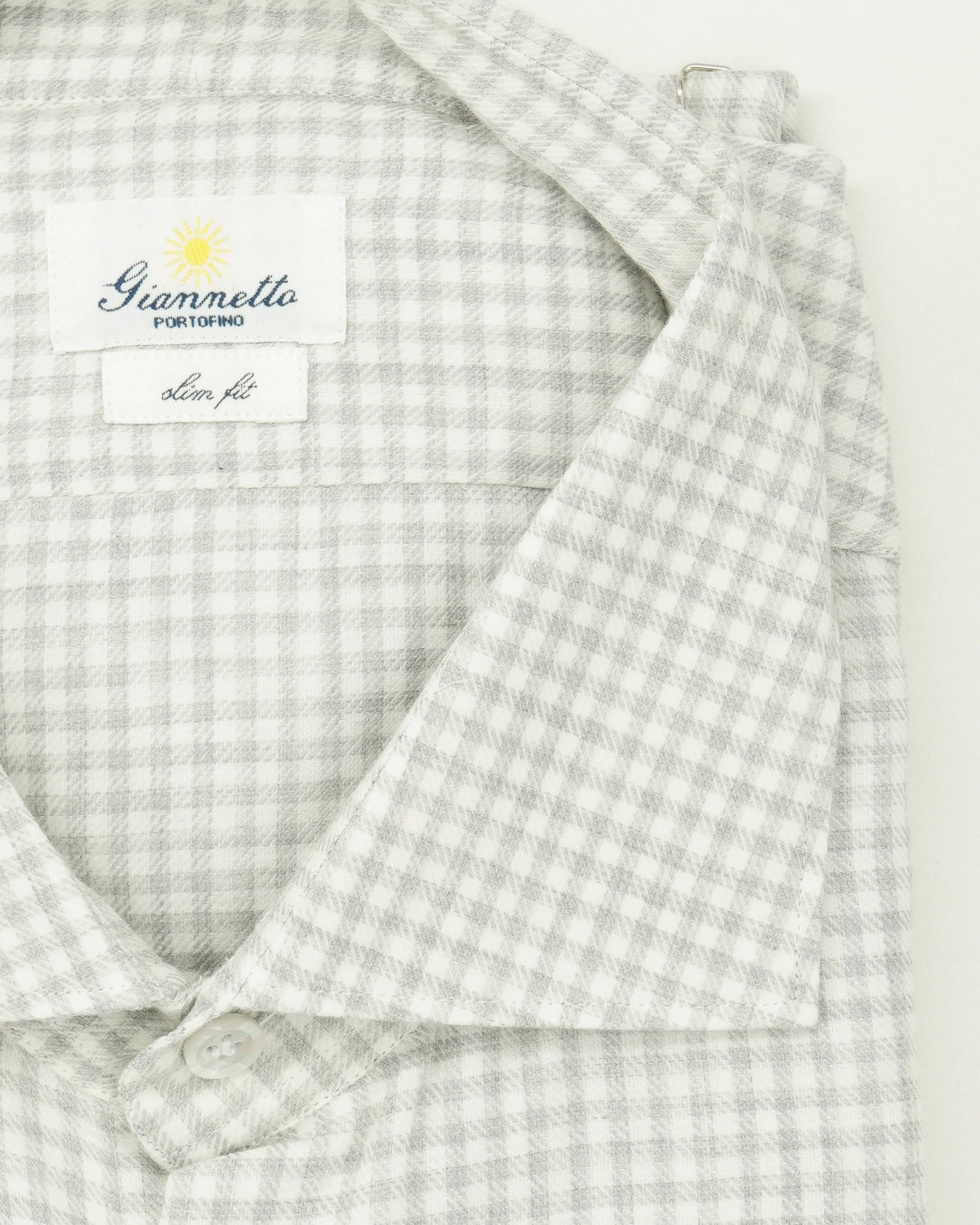 Giannetto Shirt Cotton Cashmere Check Light Grey