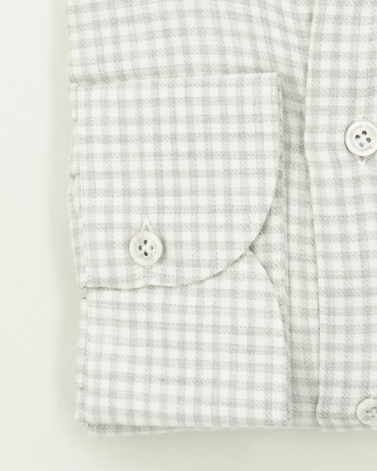 Giannetto Shirt Cotton Cashmere Check Light Grey
