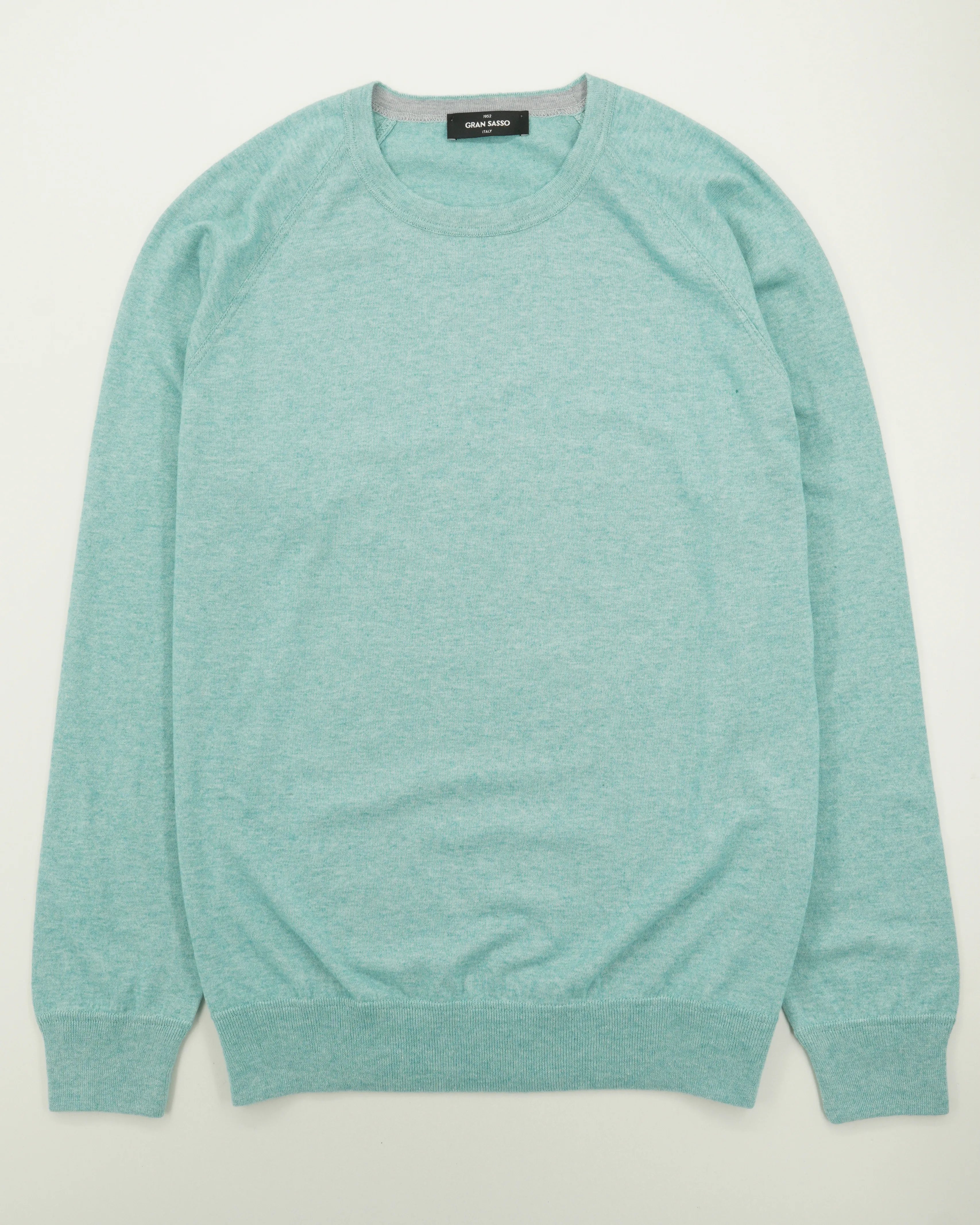 Gran Sasso Crewneck Cotton Cashmere Mint Blue Green