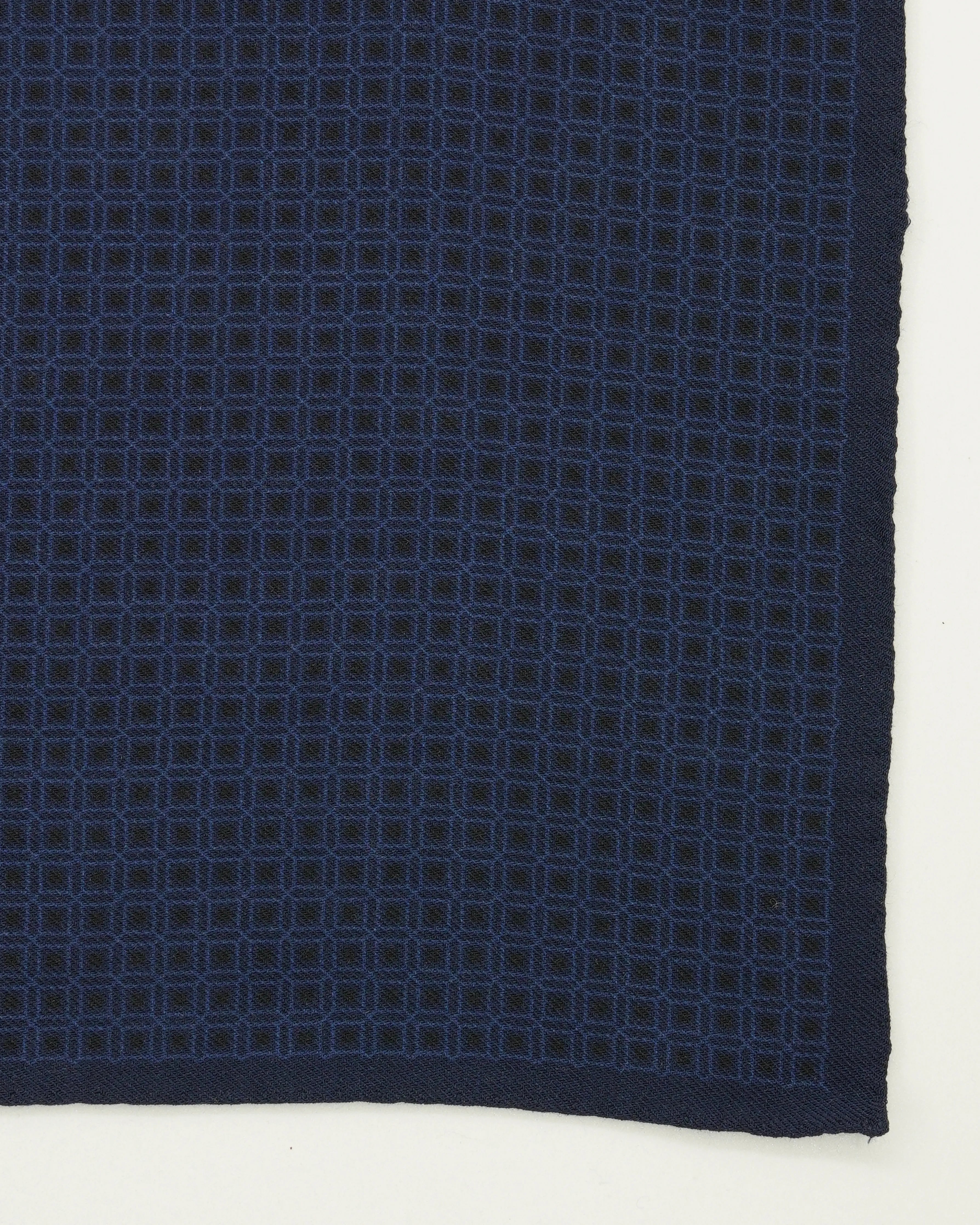Altea Pocket Square Pure Wool Geometrical Navy