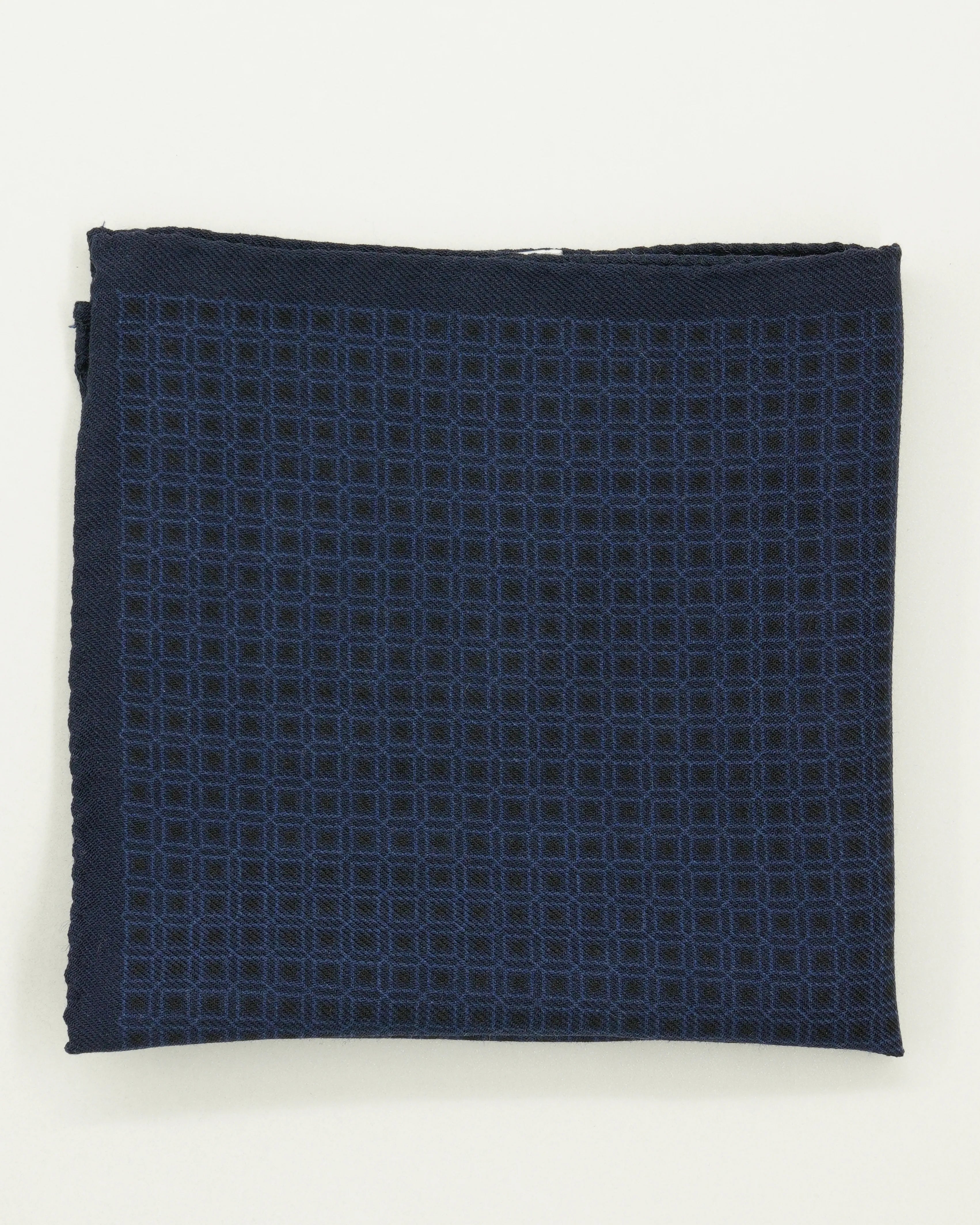 Altea Pocket Square Pure Wool Geometrical Navy