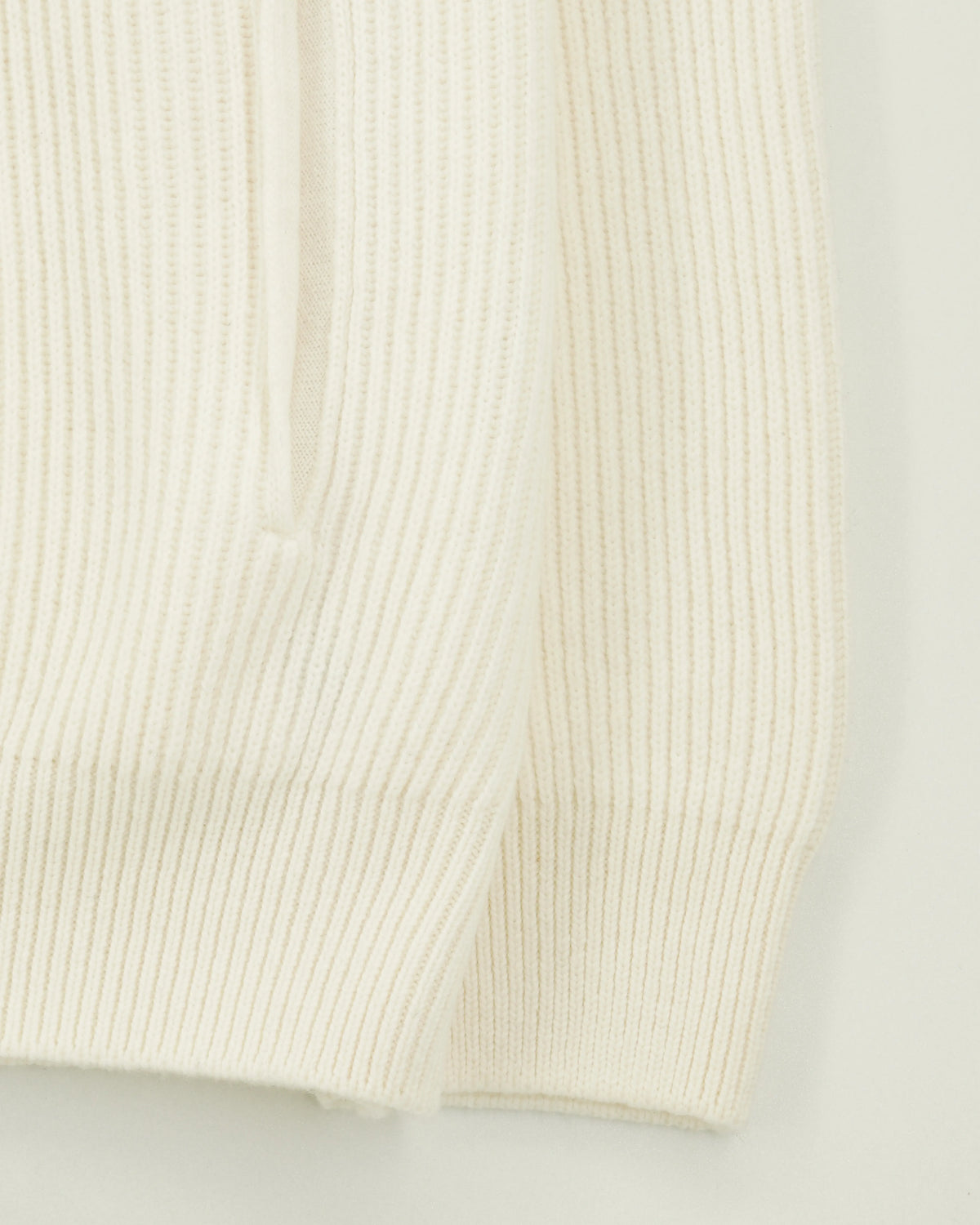 Gran Sasso Full Zip Wool Cashmere Rib Cream