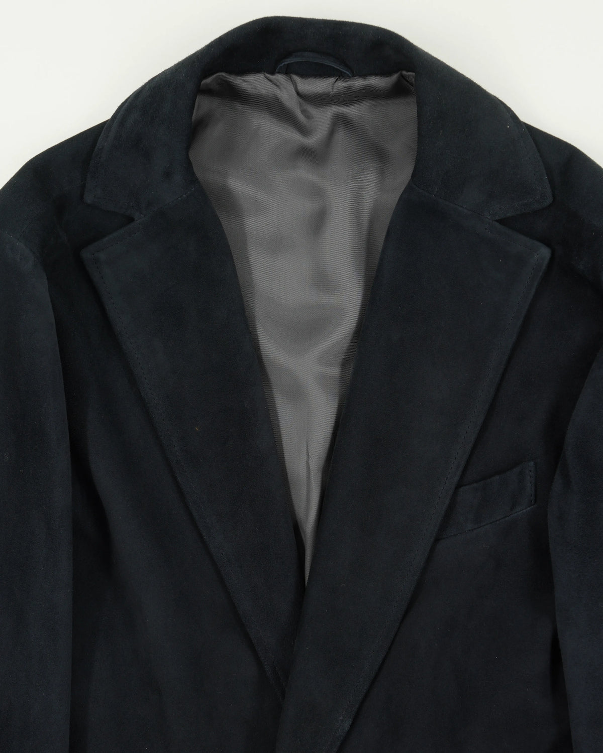 Zonda Jacket Notch Lapel Suede Navy