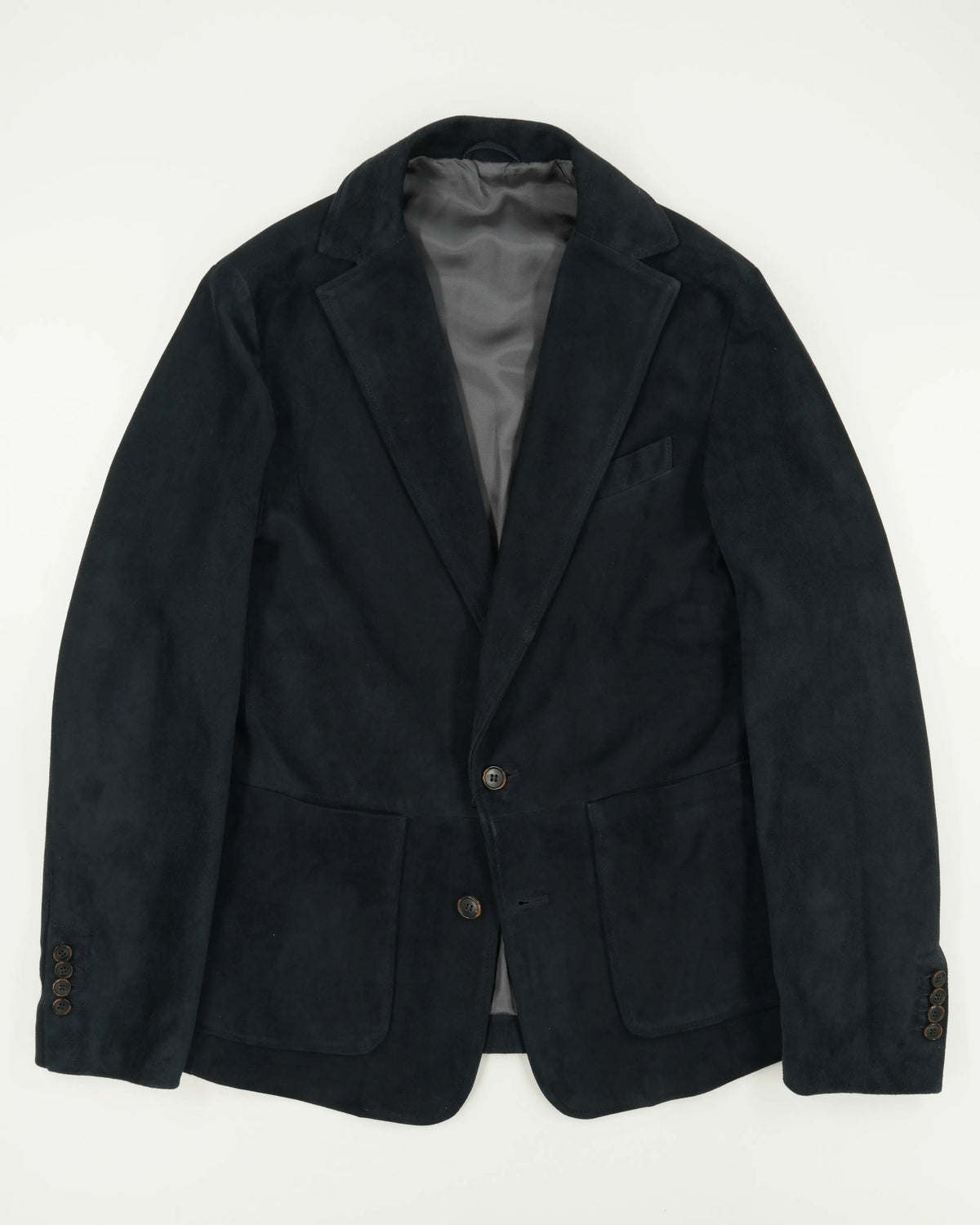 Zonda Jacket Notch Lapel Suede Navy