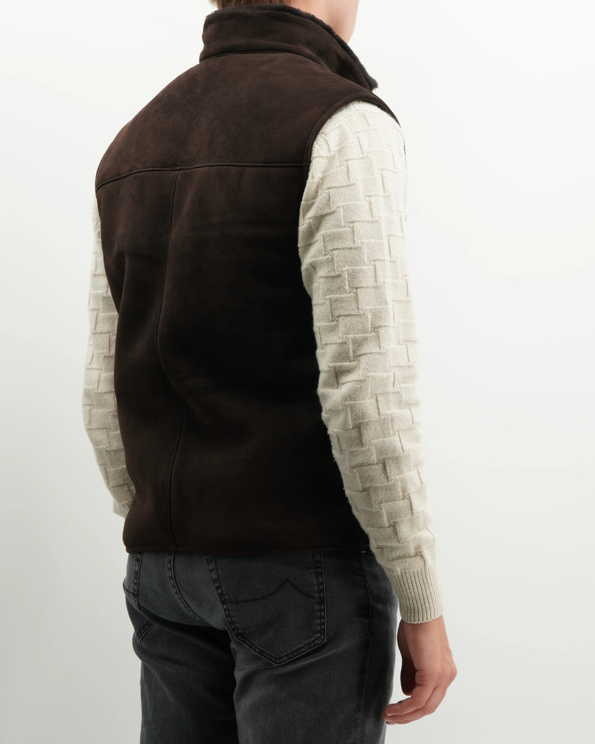 Ranwald Vest Merino Shearling Dark Brown