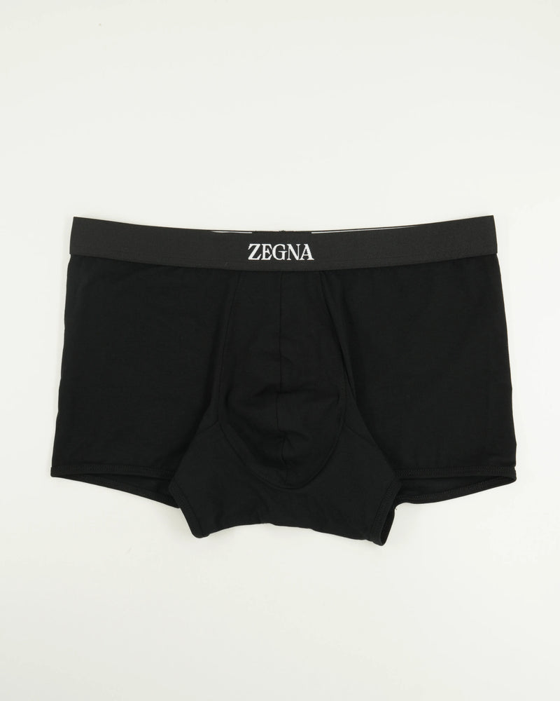 Zegna Trunks Black Middle Logo