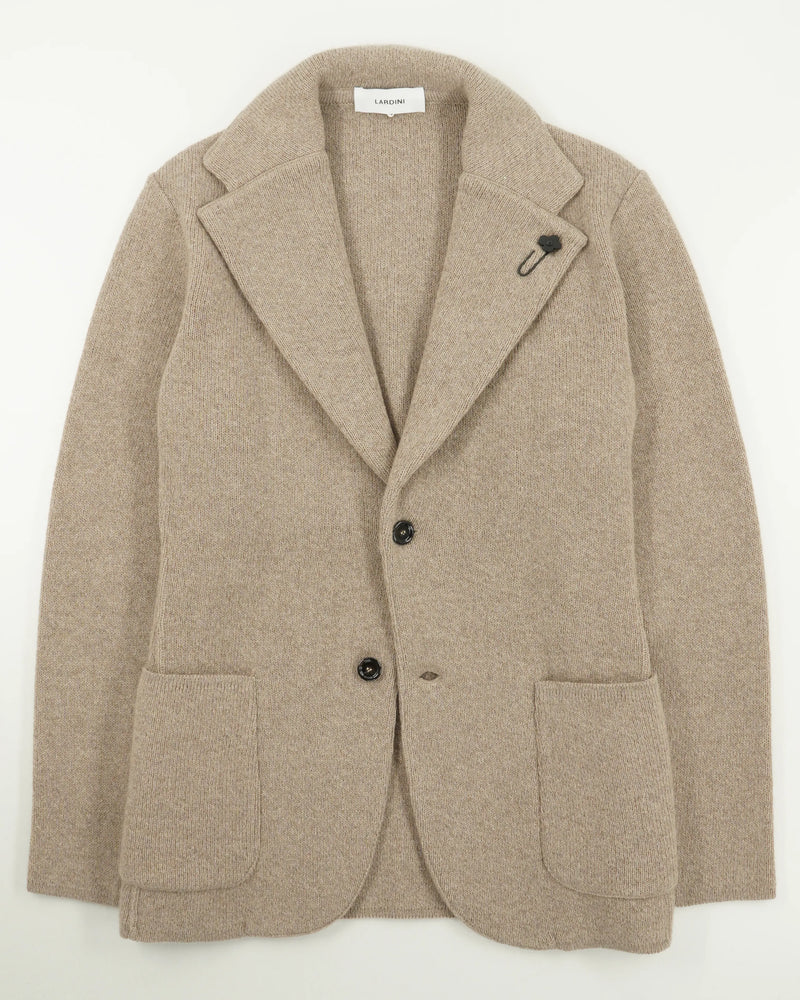 Lardini Knitted Jacket Pure Cashmere Beige