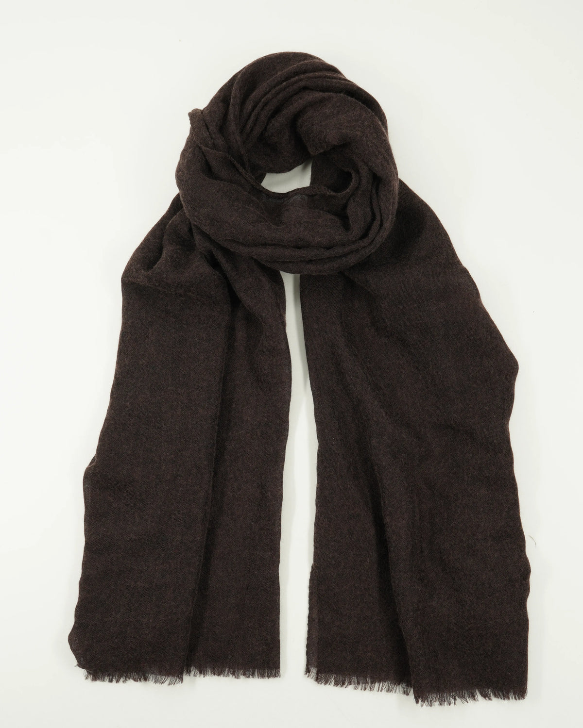 Gran Sasso Scarf Pure Cashmere Dark Brown