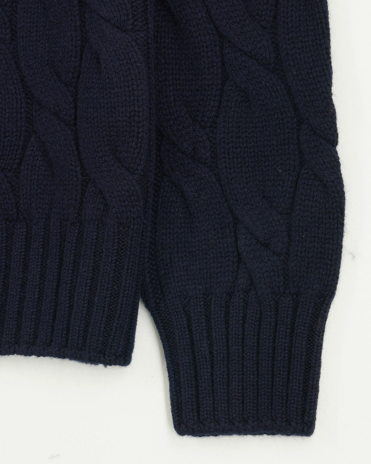 Gran Sasso Turtleneck Cable Wool Cashmere Navy