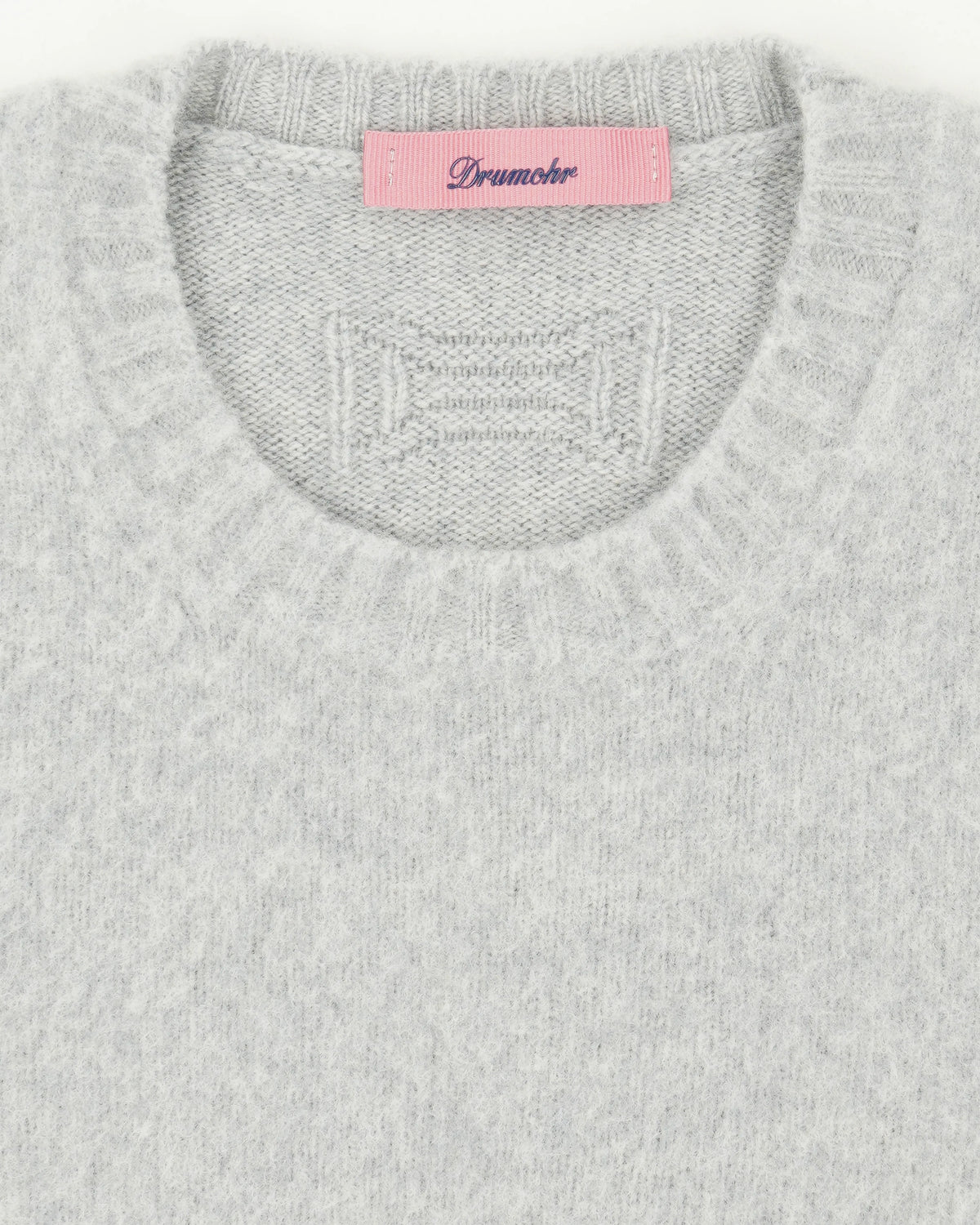 Drumohr Crewneck Brushed Lambswool Light Grey