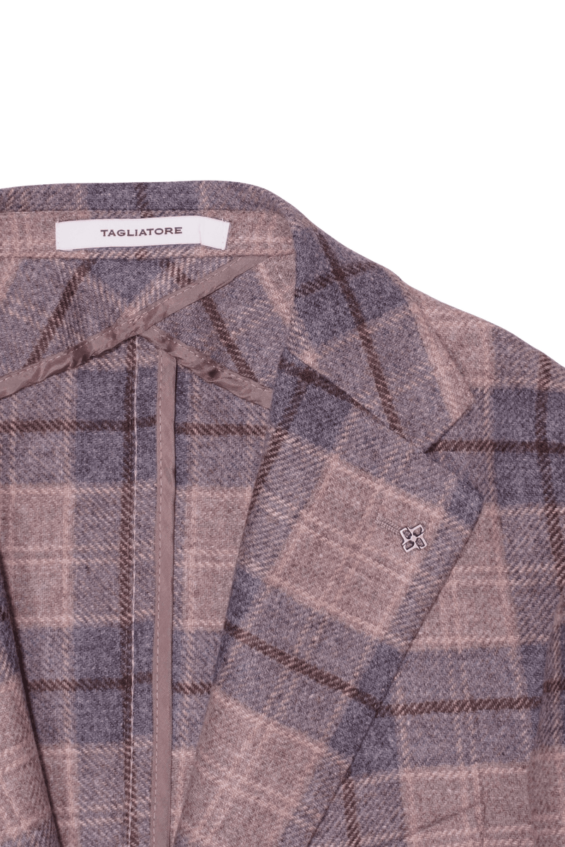 Tagliatore Jacket Check Blue Beige