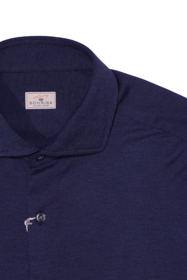 Sonrisa Shirt Lyocell Stretch Jersey Navy