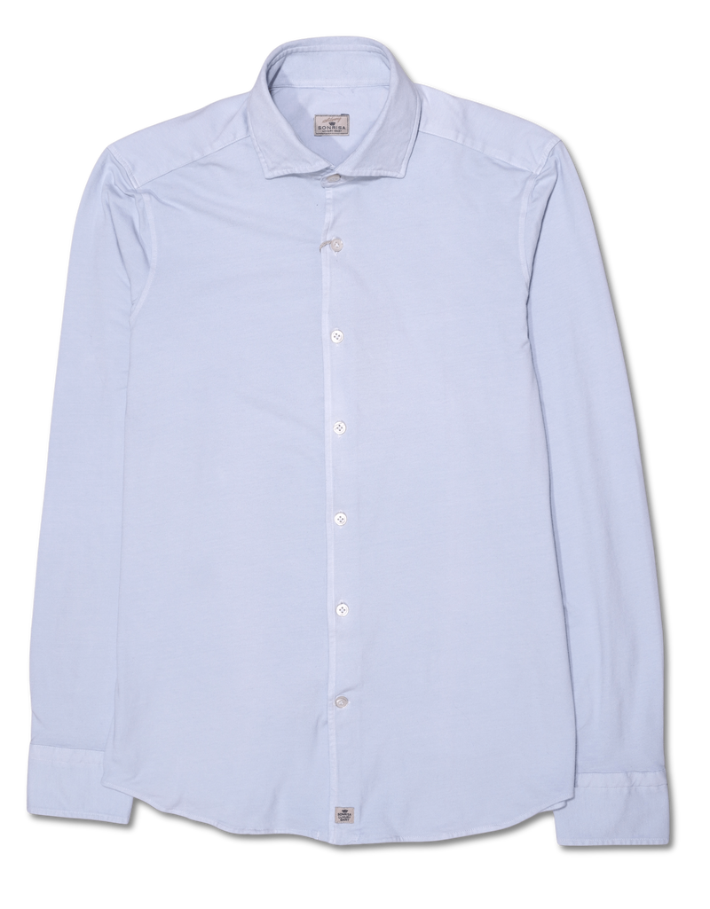 Sonrisa Shirt Washed Cotton Jersey Light Blue