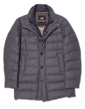 Hetrego Flannel Bib Down Coat Grey