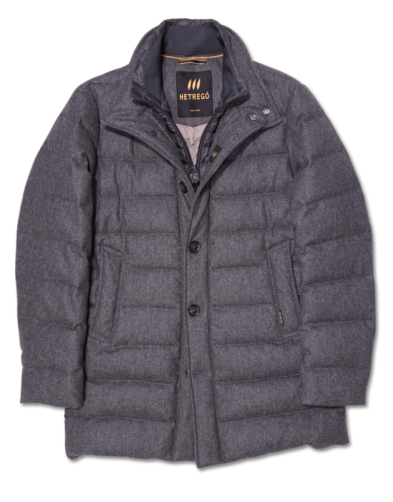 Hetrego Flannel Bib Down Coat Grey