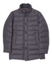 Hetrego Flannel Bib Down Coat Grey
