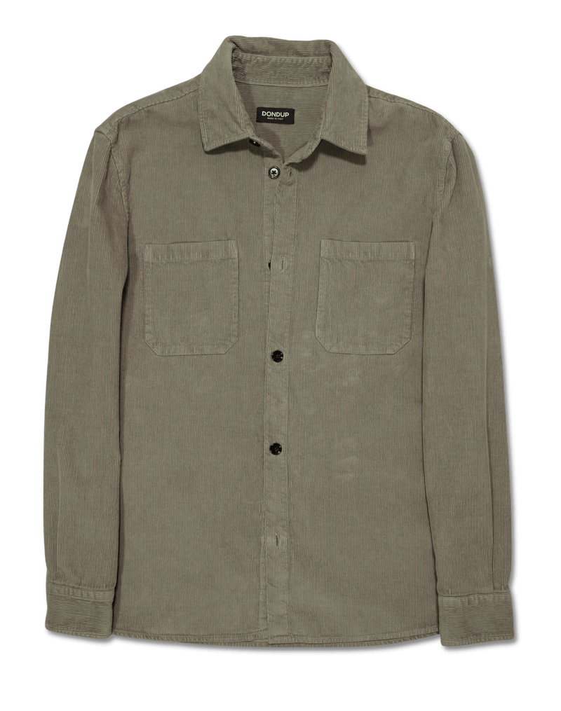 Dondup Fine Corduroy Overshirt Green