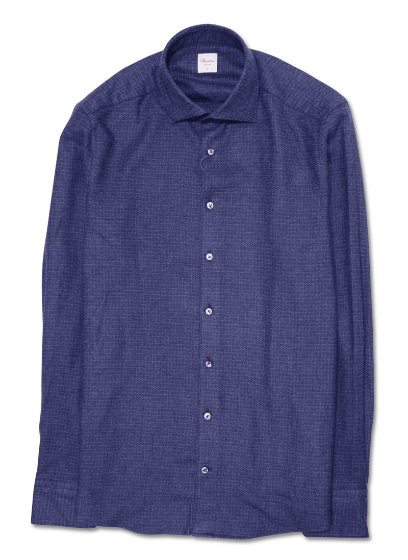 Stenströms Shirt Flannel Dark Denim Blue