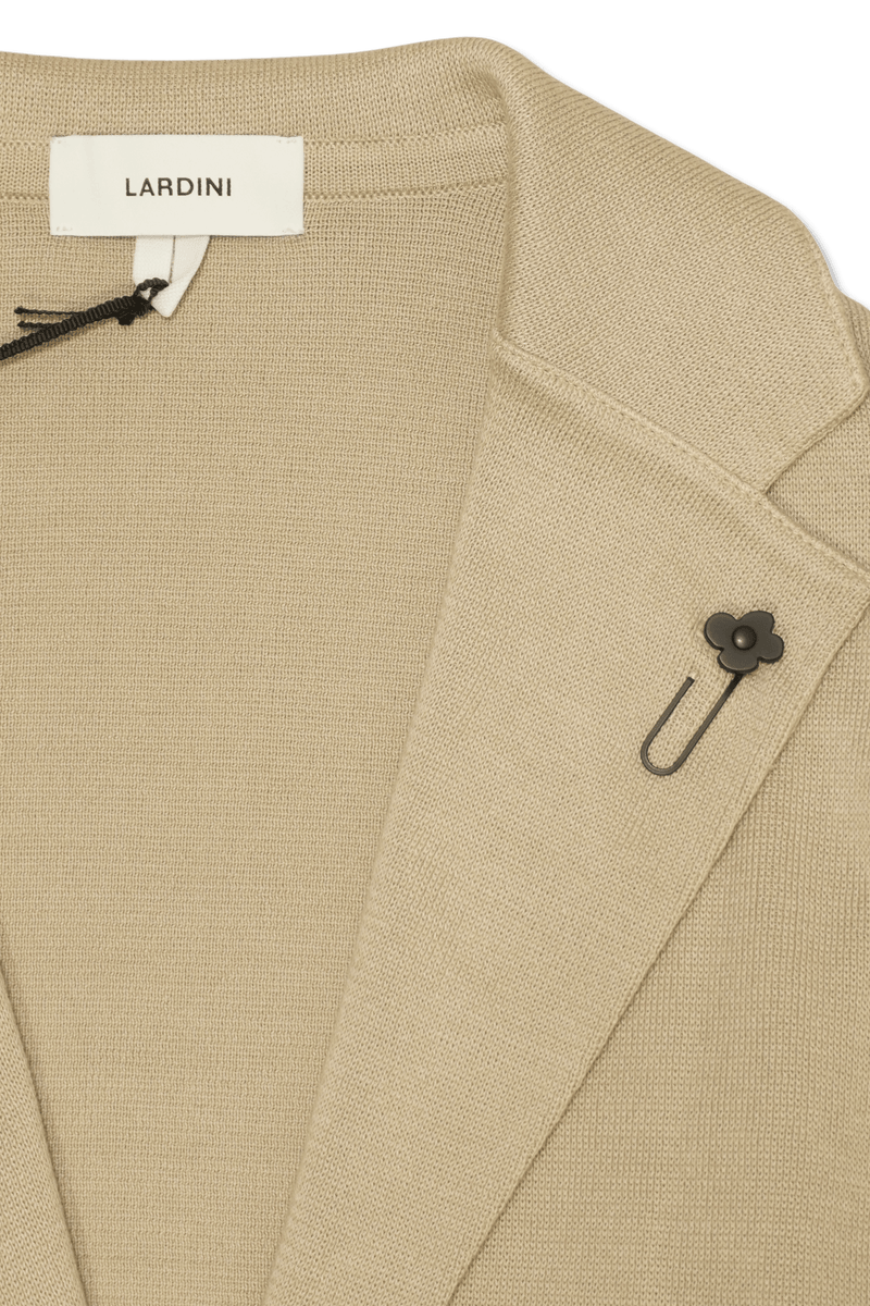 Lardini Knit Jacket Pure Cotton Beige
