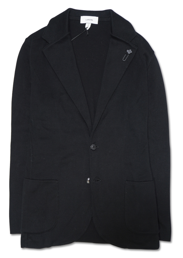 Lardini Knit Jacket Pure Cotton Black