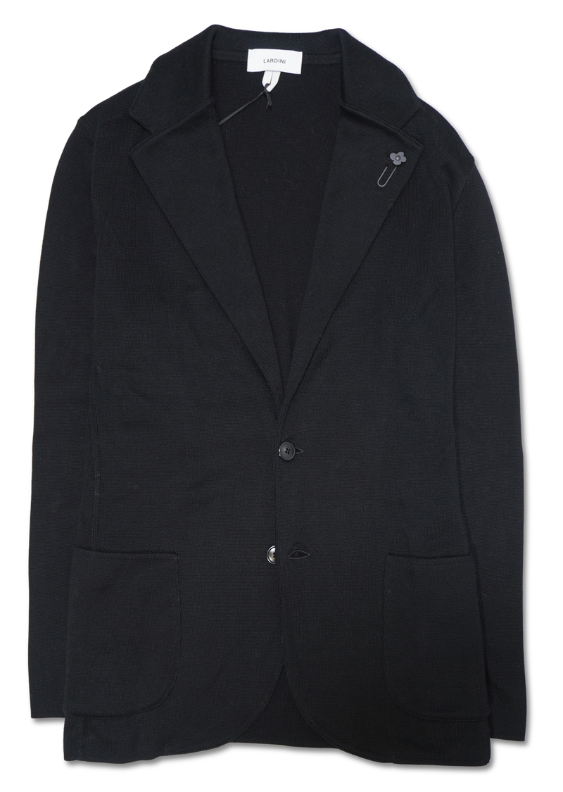 Lardini Knit Jacket Pure Cotton Black