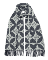 Jacob Cohen Monogram Scarf Blue Grey