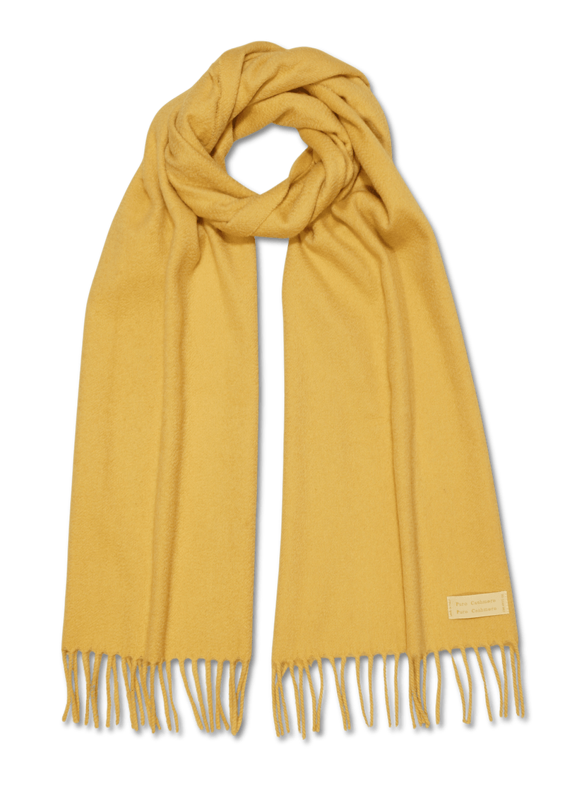 Pure Cashmere Scarf Yellow