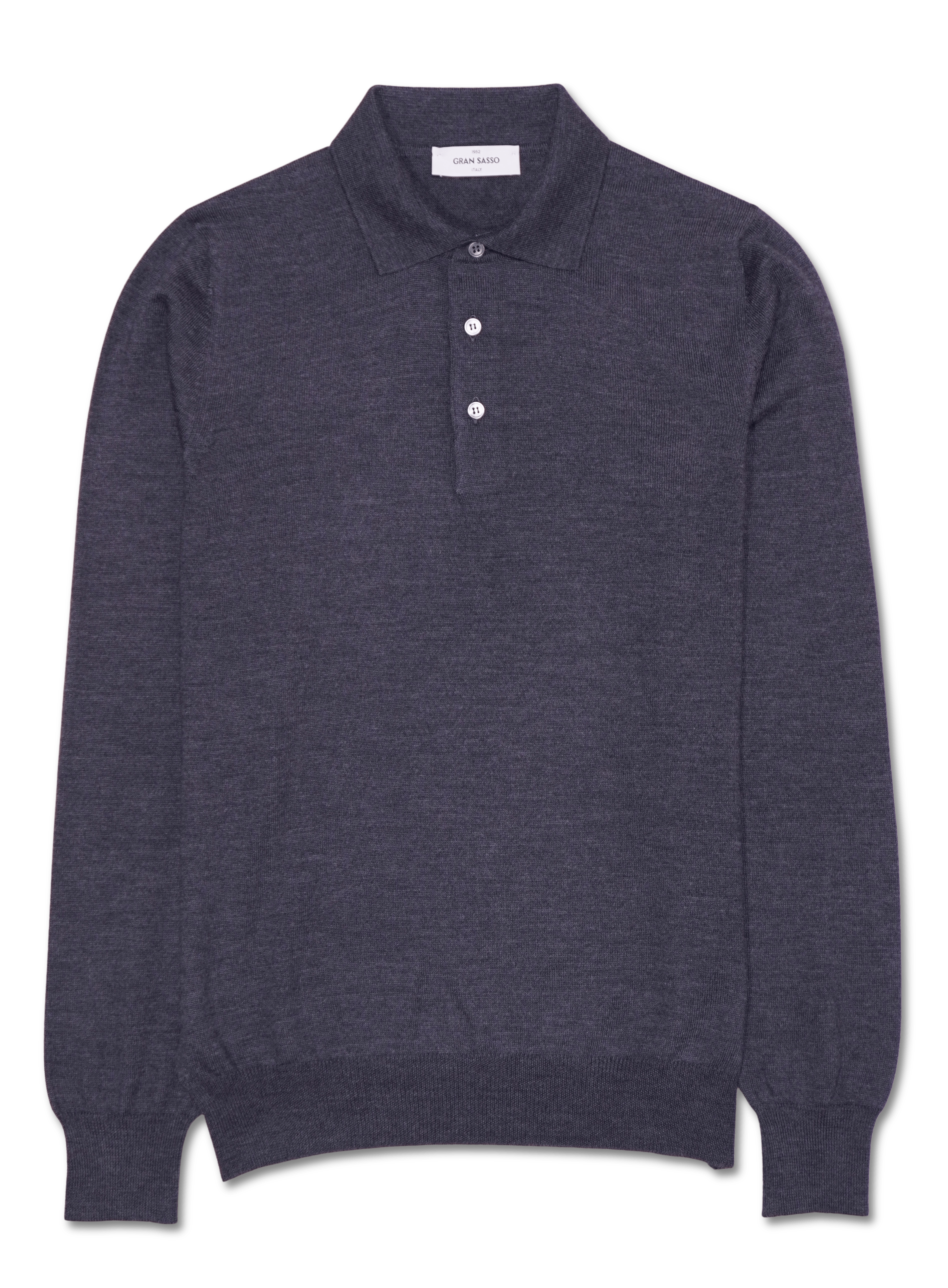 Gran Sasso Merino Polo Shirt Grey