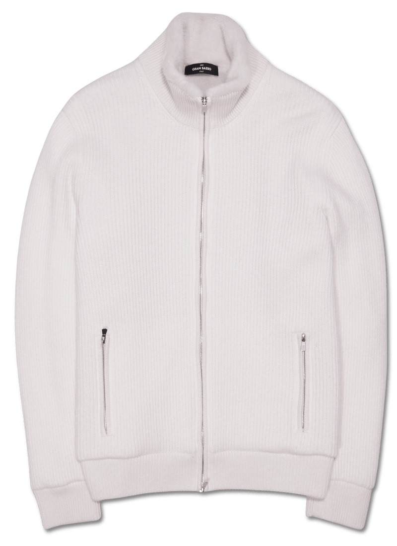 Gran Sasso Fur Lined Cashmere Blouson White