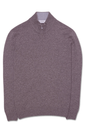 Gran Sasso Half Zip Wool Cashmere Taupe