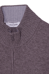 Gran Sasso Half Zip Wool Cashmere Taupe