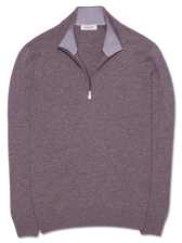 Gran Sasso Half Zip Wool Cashmere Taupe