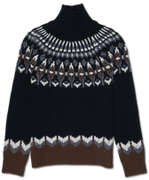 Dondup Turtleneck Jacquard Black Brown