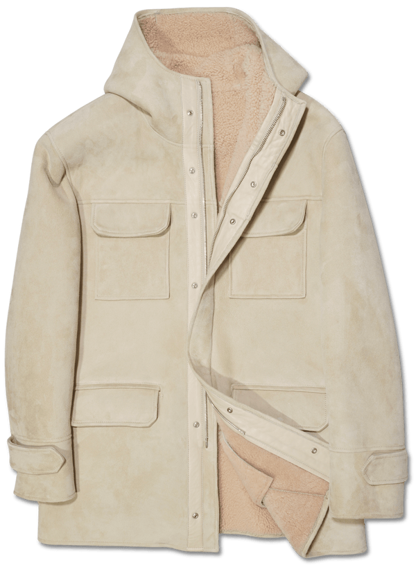 Dondup Shearling Coat Light Sand