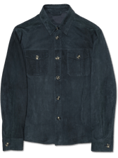 Barba Napoli Suede Shirt Dark Blue