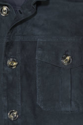 Barba Napoli Suede Shirt Dark Blue