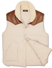Gran Sasso Leather Patch Vest Beige