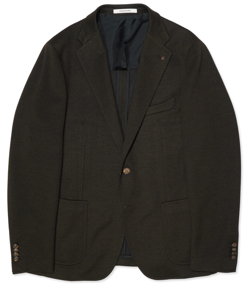 Tagliatore Jacket Jersey Stretch Brown