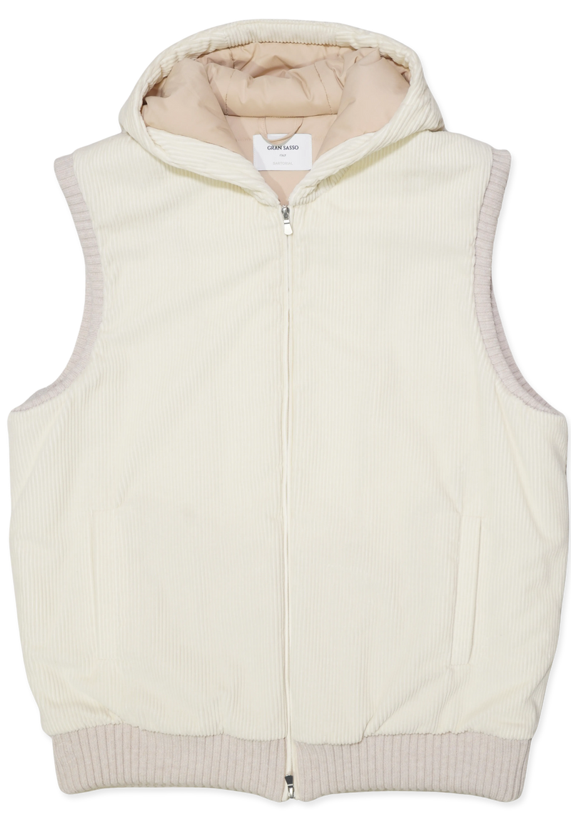 Gran Sasso Corduroy Vest Off White