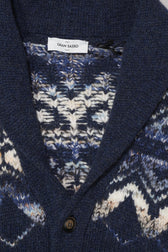 Gran Sasso Shawl Collar Patterned Blue
